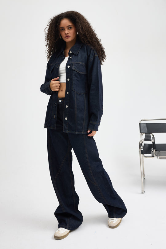 Routines Denim Two Piece Set - Dark Blue - Tall 1459-1