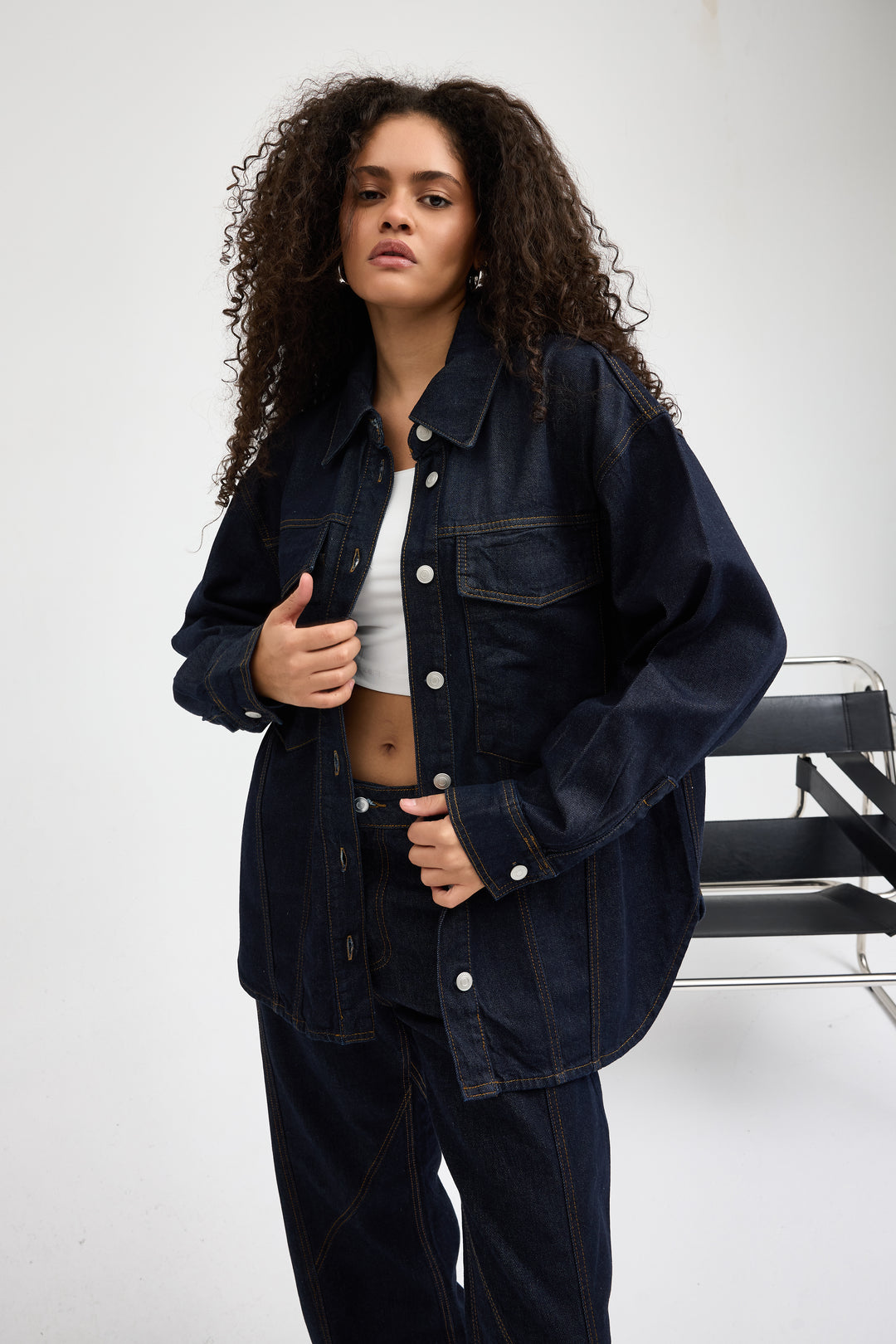 Routines Denim Two Piece Set - Dark Blue - Tall 1459-1