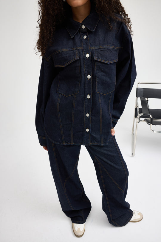 Routines Denim Two Piece Set - Dark Blue - Tall 1459-1