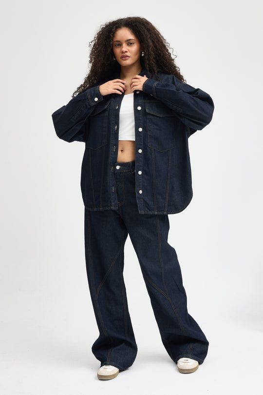 Routines Denim Two Piece Set - Dark Blue - Tall 1459-1