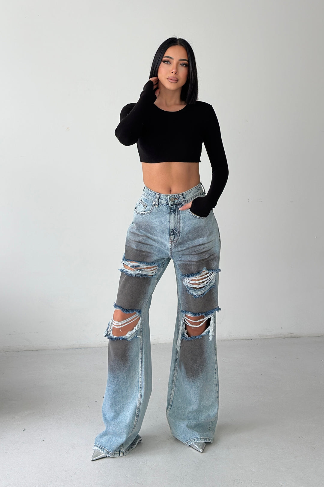 Routines Dirty Wash Ripped Jeans 1364-2