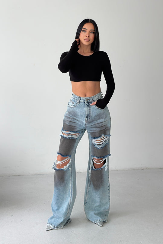 Routines Dirty Wash Ripped Jeans 1364-2