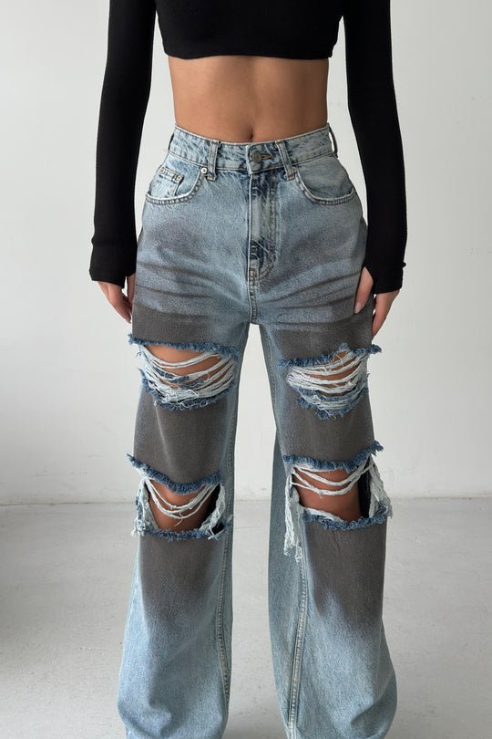 Routines Dirty Wash Ripped Jeans 1364-2