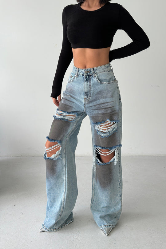 Routines Dirty Wash Ripped Jeans 1364-2