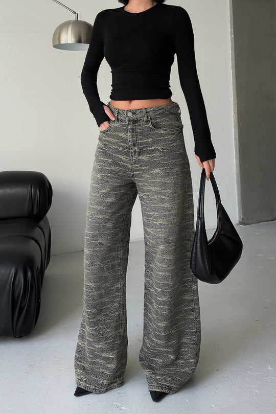 Routines Distressed Baggy Jeans - Grey 4516 Jeans Routines Fashion