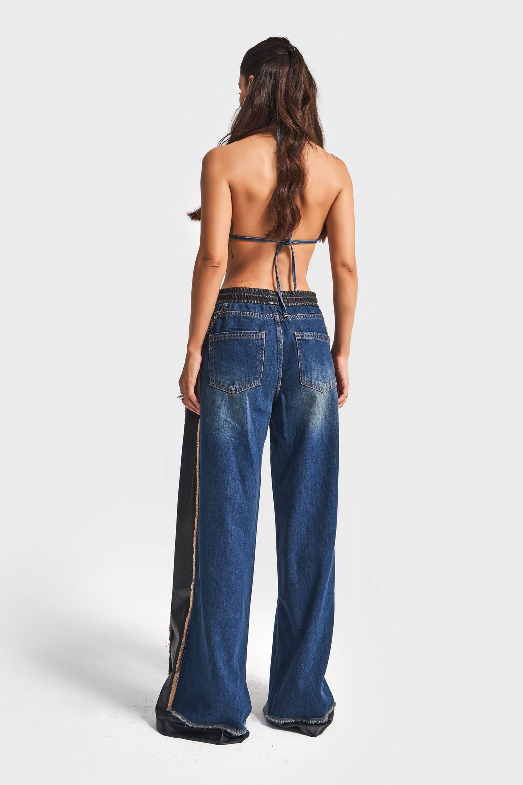 Routines Faux Leather Denim Pants 1704 Pants Routines Fashion