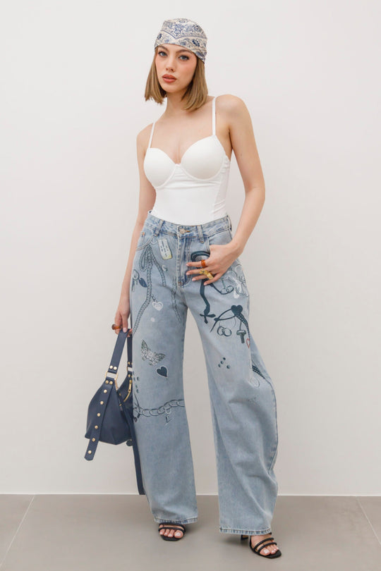 Routines Graffiti Baggy Jeans 10690 Jeans Routines Fashion