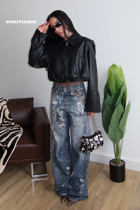 Routines Graffiti Straight Leg Jeans C20 Jeans Routines Fashion