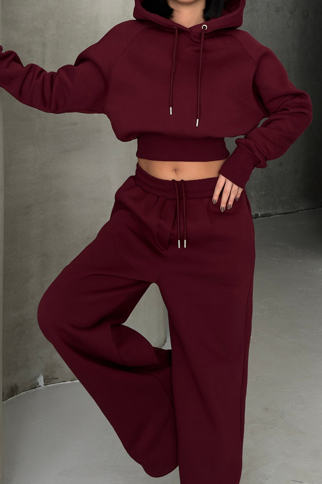 Routines Hooded Tracksuit - Burgundy 3948 Set Routines Fashion