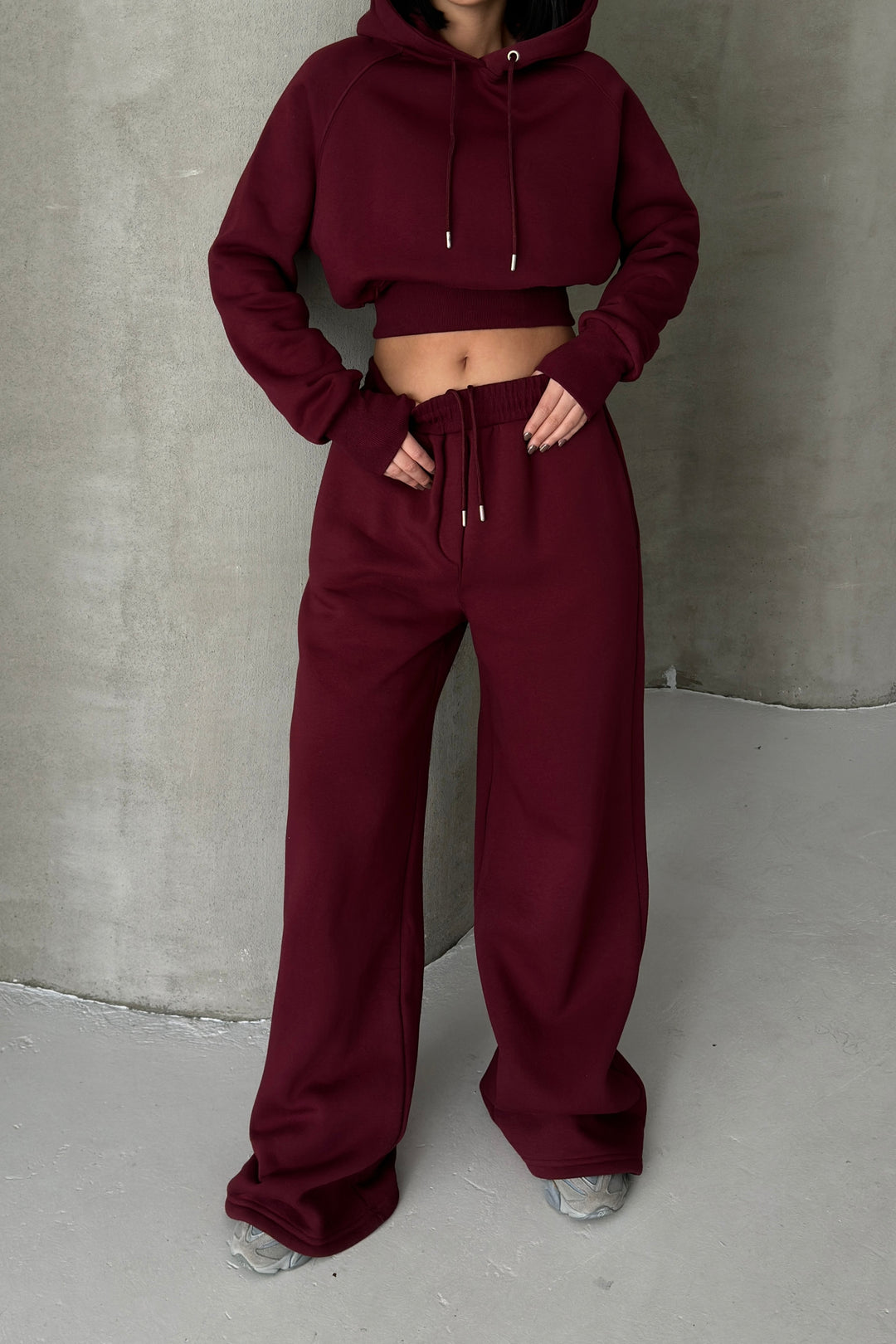 Routines Hooded Tracksuit - Burgundy 3948 Set Routines Fashion