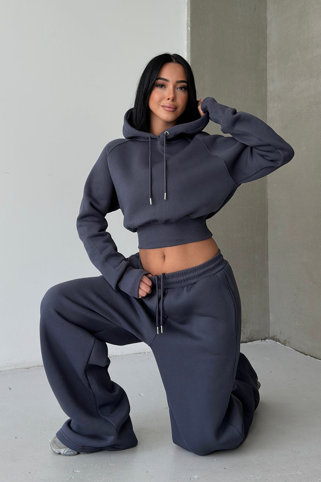 Routines Hooded Tracksuit - Charcoal 3704 Set Routines Fashion