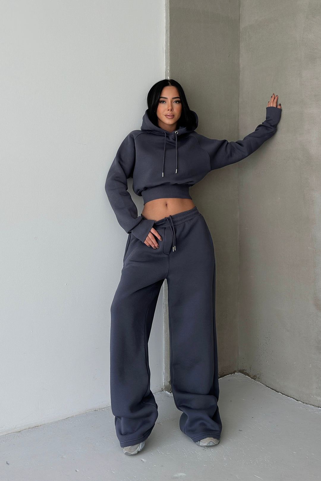 Routines Hooded Tracksuit - Charcoal 3704 Set Routines Fashion