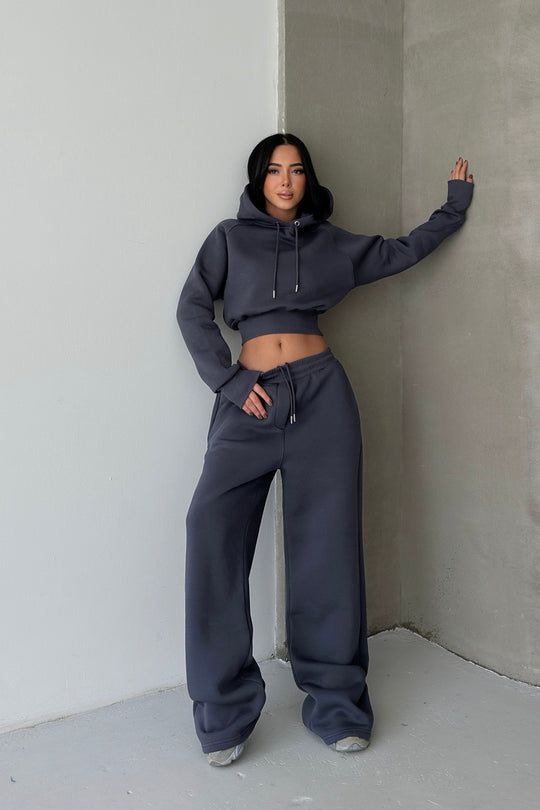 Routines Hooded Tracksuit - Charcoal 3704 Set Routines Fashion