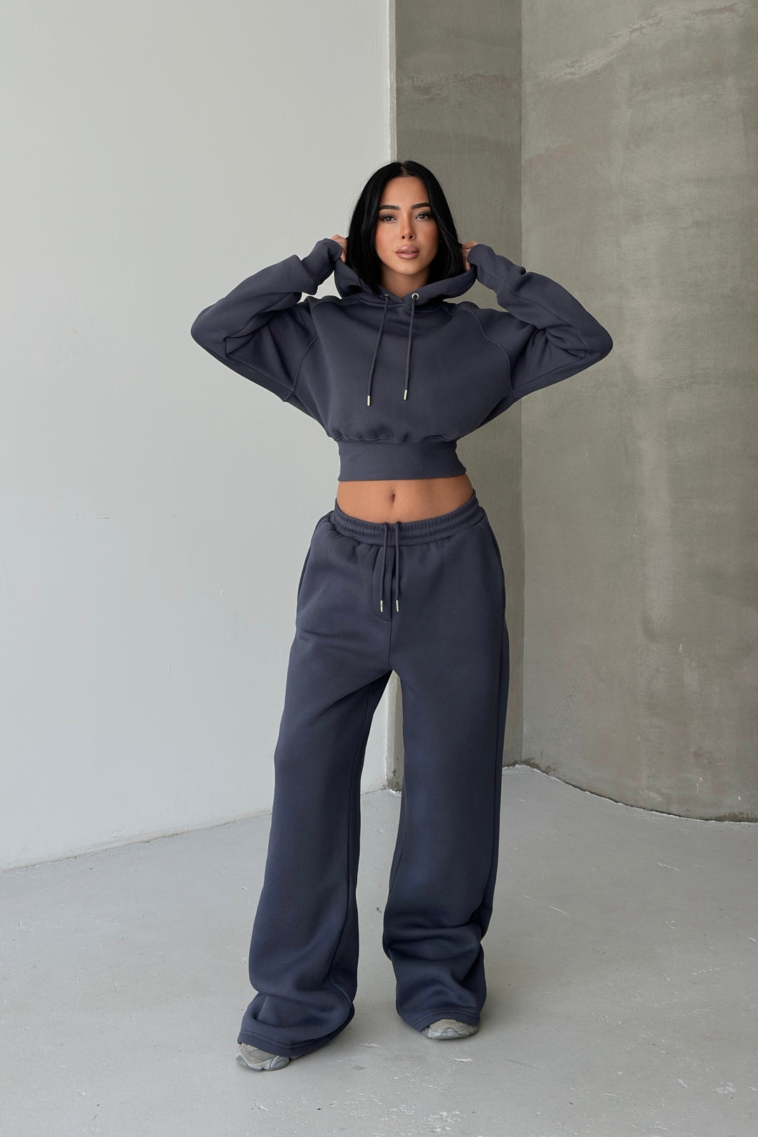 Routines Hooded Tracksuit - Charcoal 3704 Set Routines Fashion