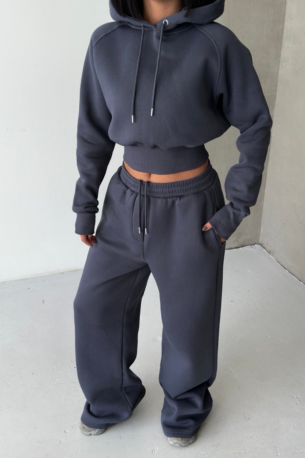 Routines Hooded Tracksuit - Charcoal 3704 Set Routines Fashion