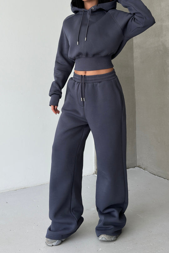Routines Hooded Tracksuit - Charcoal 3704 Set Routines Fashion