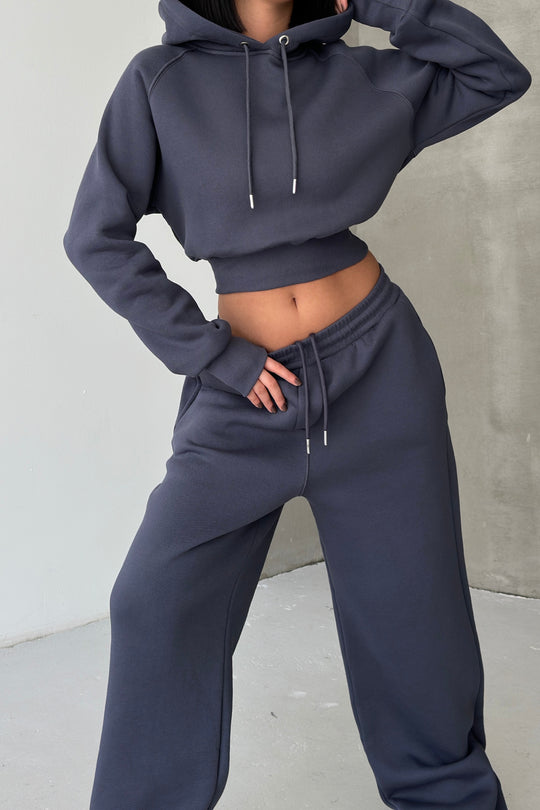 Routines Hooded Tracksuit - Charcoal 3704 Set Routines Fashion