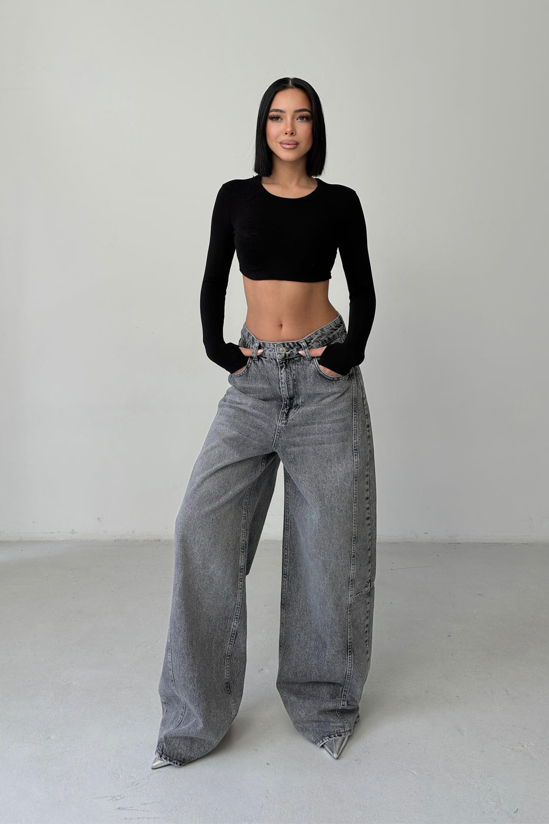 Routines ICONIC Detail Baggy Jeans - Grey 4670