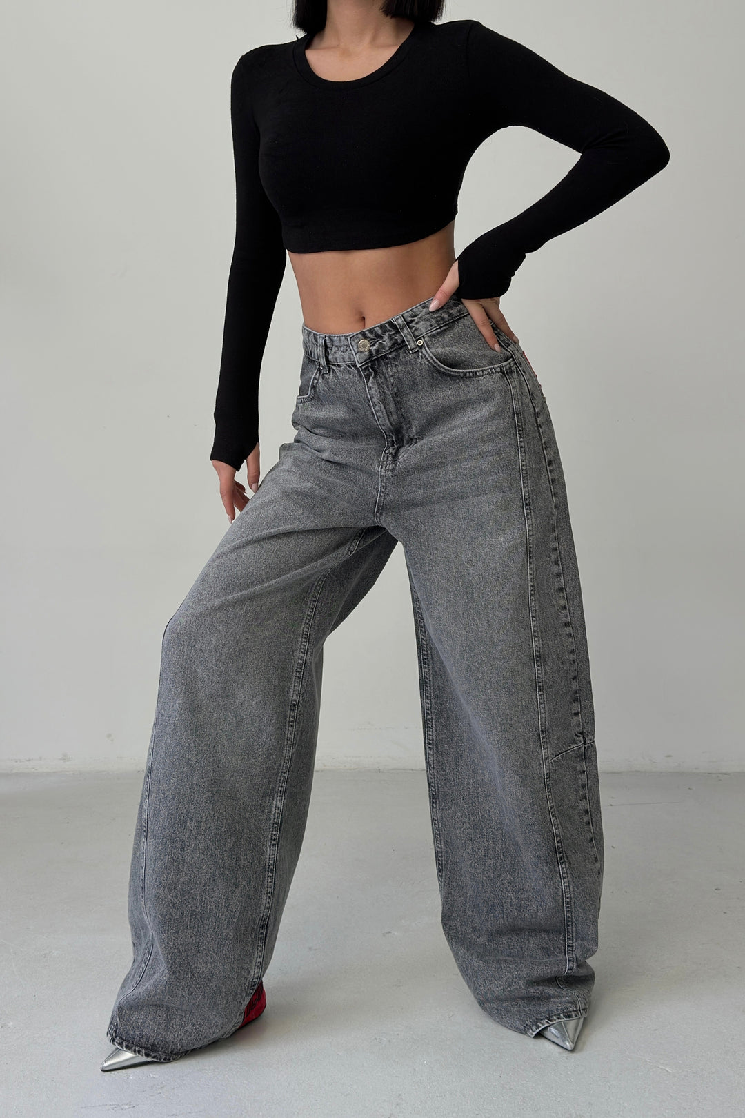 Routines ICONIC Detail Baggy Jeans - Grey 4670