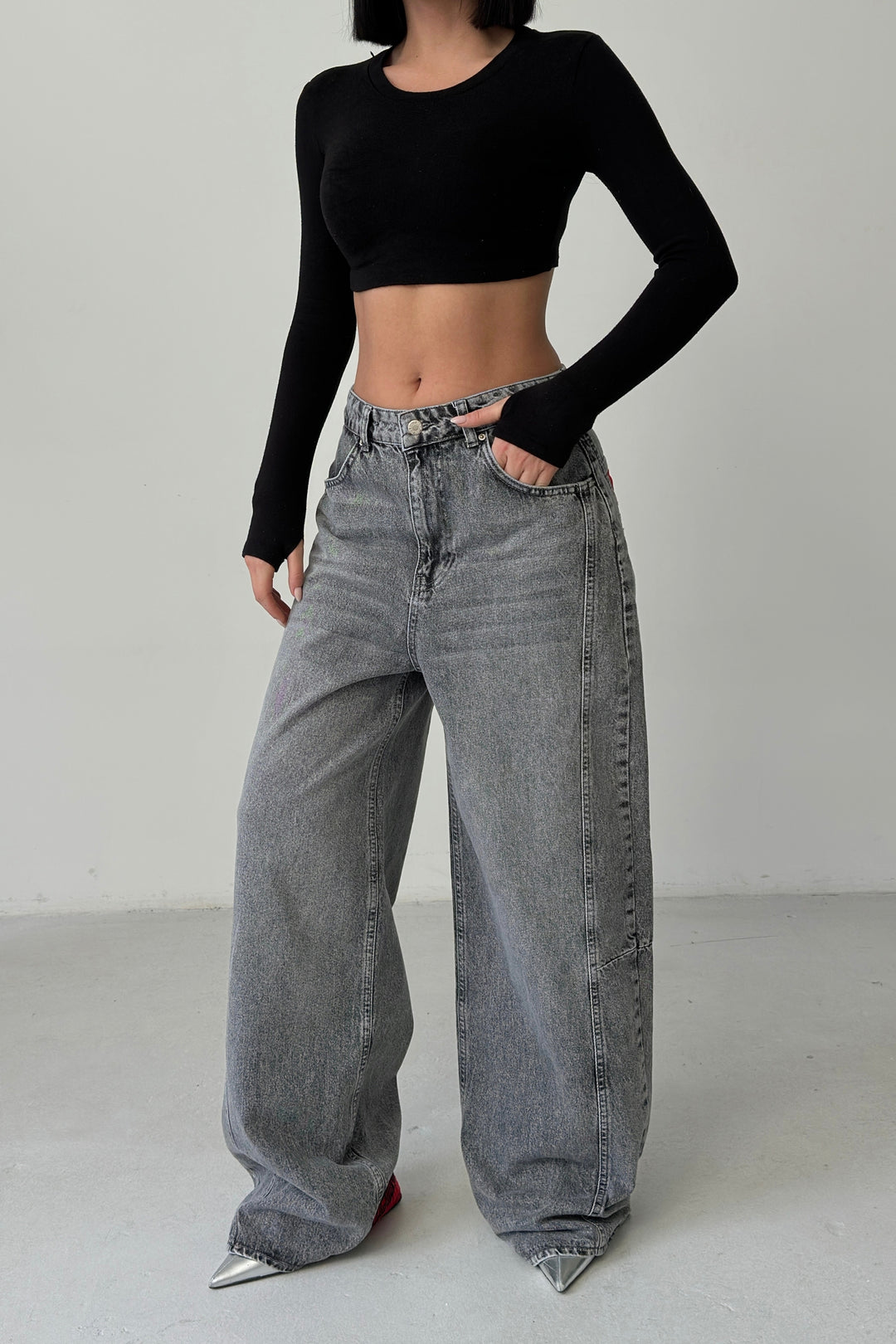 Routines ICONIC Detail Baggy Jeans - Grey 4670