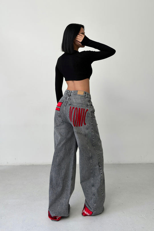 Routines ICONIC Detail Baggy Jeans - Grey 4670