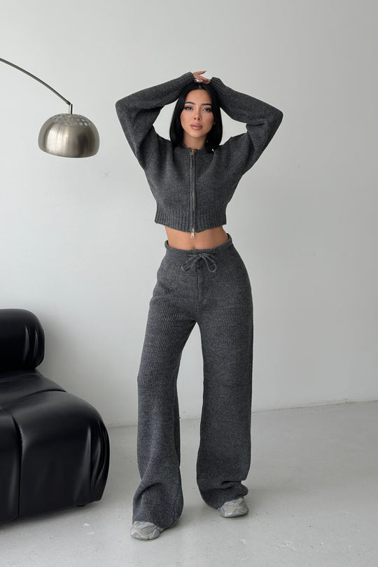 Routines Knitted Zipper Co-ord Set - Grey 3979