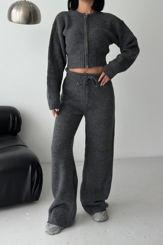 Routines Knitted Zipper Co-ord Set - Grey 3979