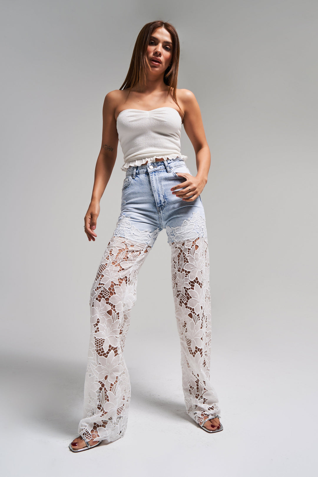 Routines Lace Straight Leg Jeans 4072 Jeans Routines Fashion