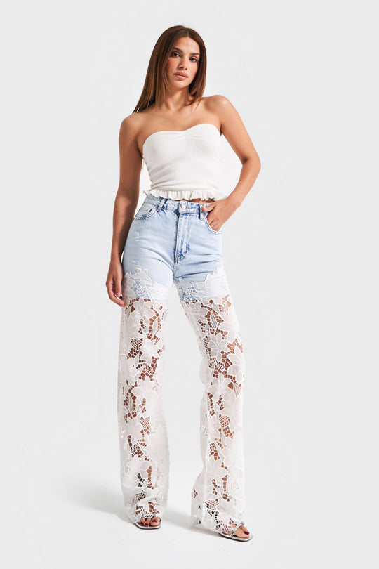 Routines Lace Straight Leg Jeans 4072 Jeans Routines Fashion
