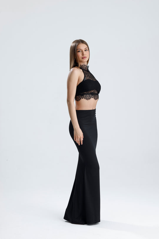 Routines Lace Two Piece Skirt Set - Black 2547 Set Routines Fashion