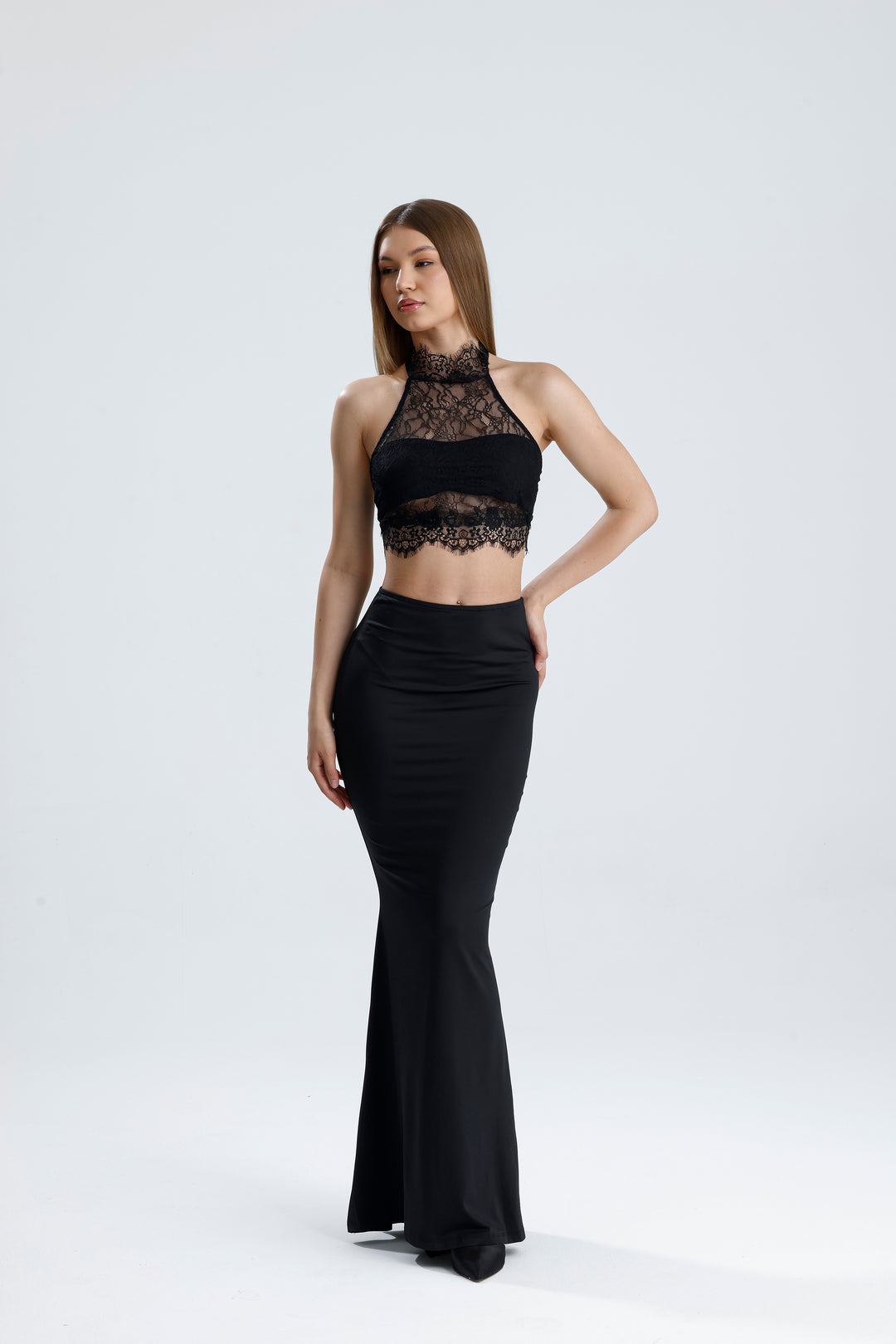 Routines Lace Two Piece Skirt Set - Black 2547 Set Routines Fashion