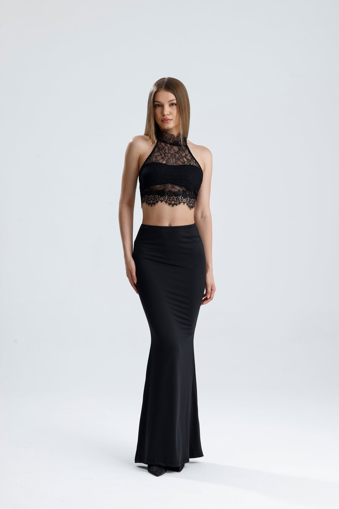 Routines Lace Two Piece Skirt Set - Black 2547 Set Routines Fashion