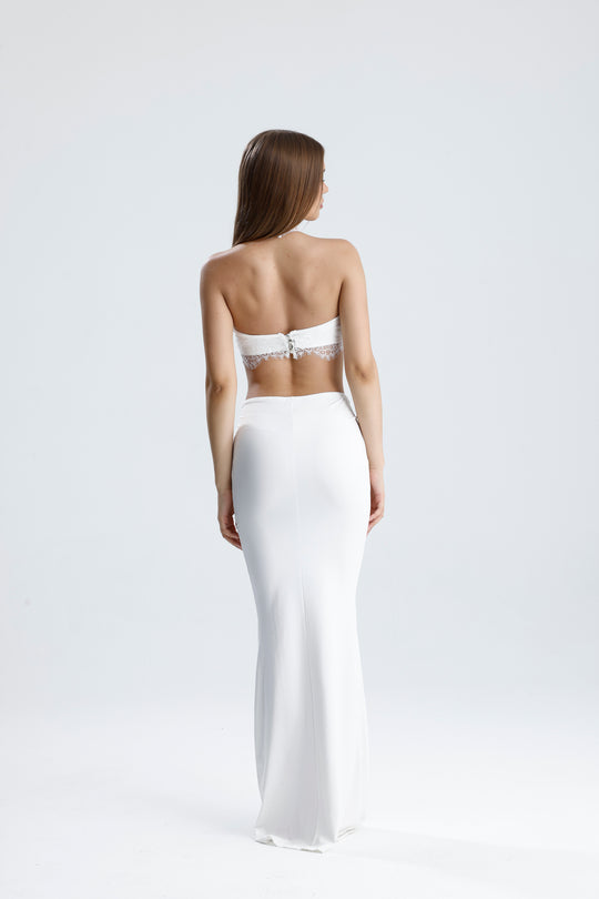 Routines Lace Two Piece Skirt Set - White 2542 Set Routines Fashion