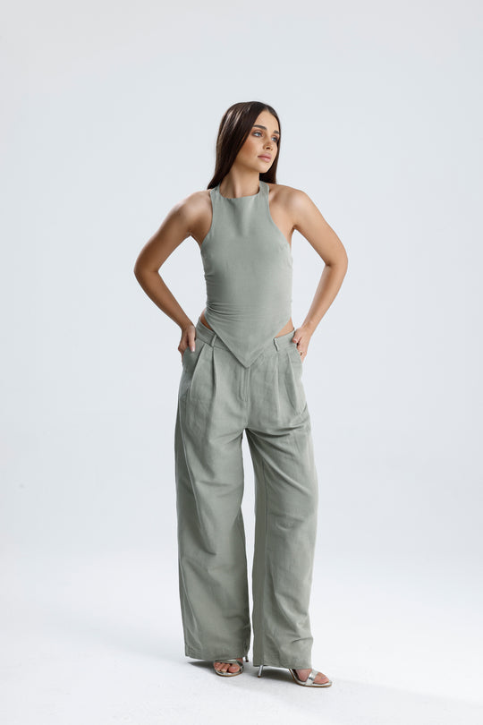 Routines Linnen Two Piece Set - Aqua Green 2968 Set Routines Fashion