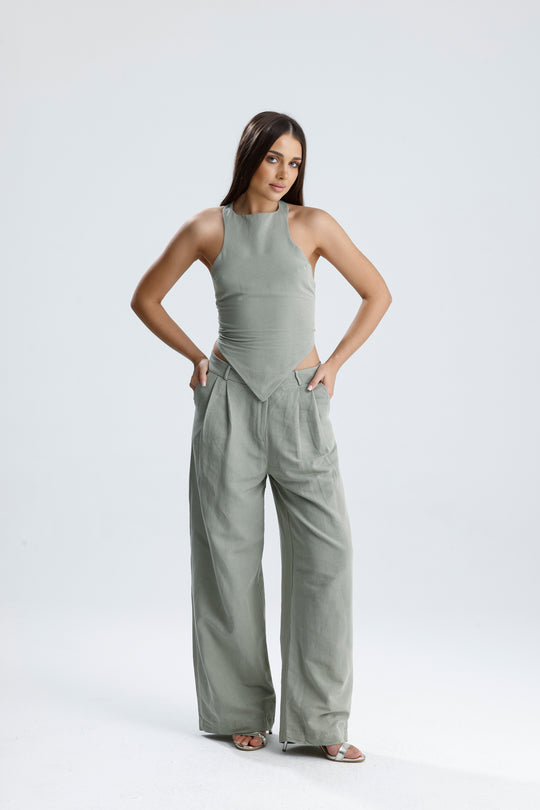 Routines Linnen Two Piece Set - Aqua Green 2968 Set Routines Fashion