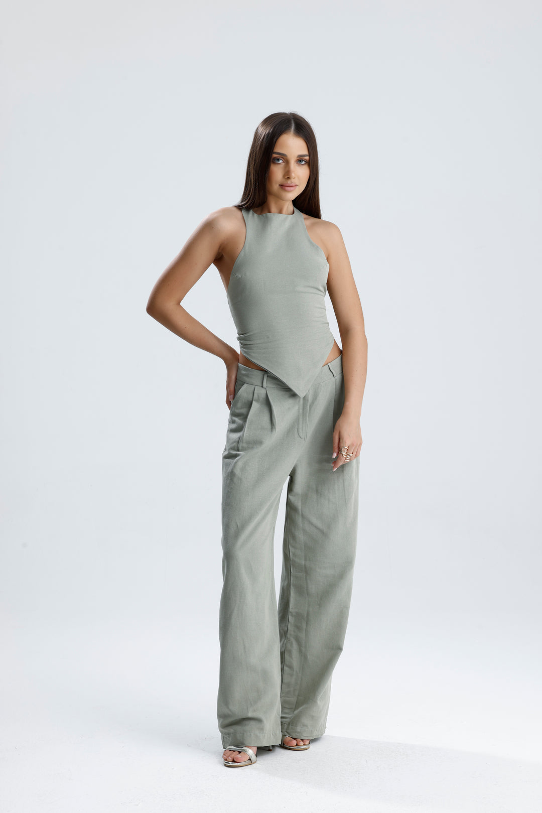 Routines Linnen Two Piece Set - Aqua Green 2968 Set Routines Fashion