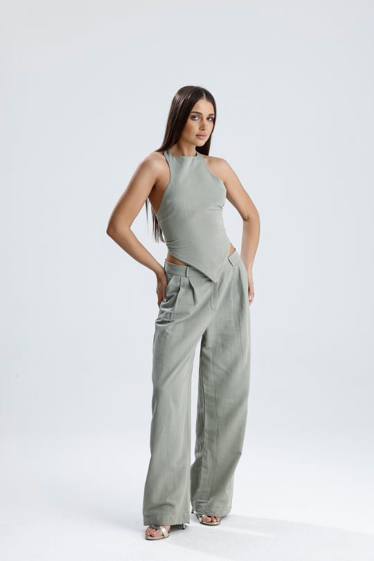 Routines Linnen Two Piece Set - Aqua Green 2968 Set Routines Fashion