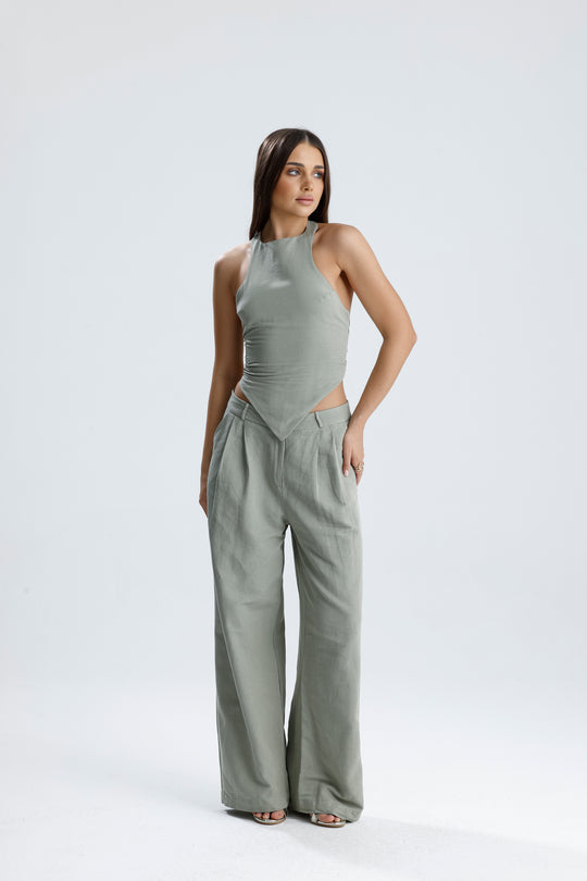 Routines Linnen Two Piece Set - Aqua Green 2968 Set Routines Fashion