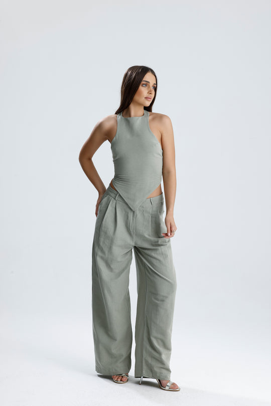 Routines Linnen Two Piece Set - Aqua Green 2968 Set Routines Fashion