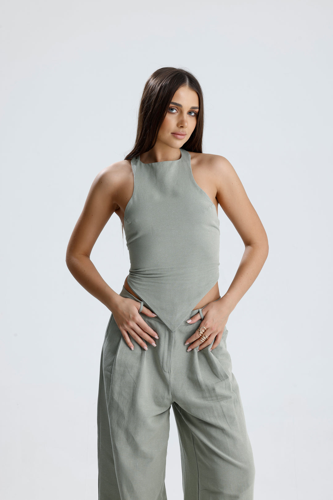 Routines Linnen Two Piece Set - Aqua Green 2968 Set Routines Fashion