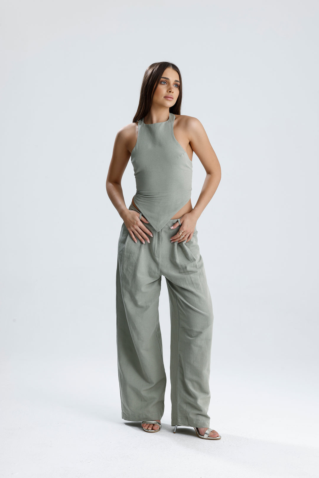 Routines Linnen Two Piece Set - Aqua Green 2968 Set Routines Fashion
