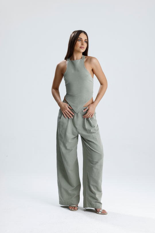 Routines Linnen Two Piece Set - Aqua Green 2968 Set Routines Fashion