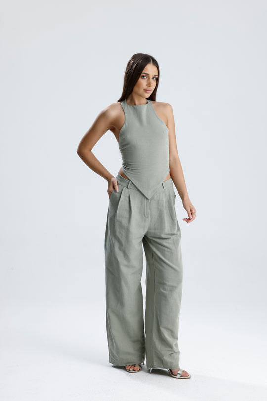 Routines Linnen Two Piece Set - Aqua Green 2968 Set Routines Fashion