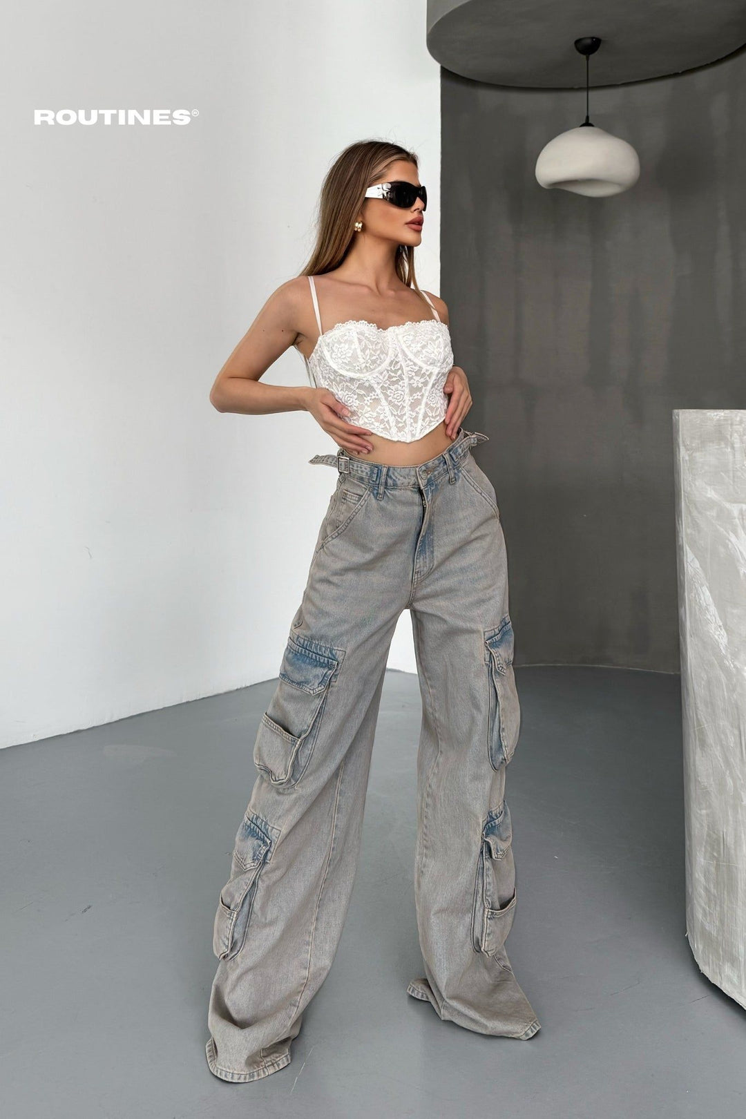 Routines Multipocket Baggy Cargo Jeans - Tall 5475 Jeans Routines Fashion