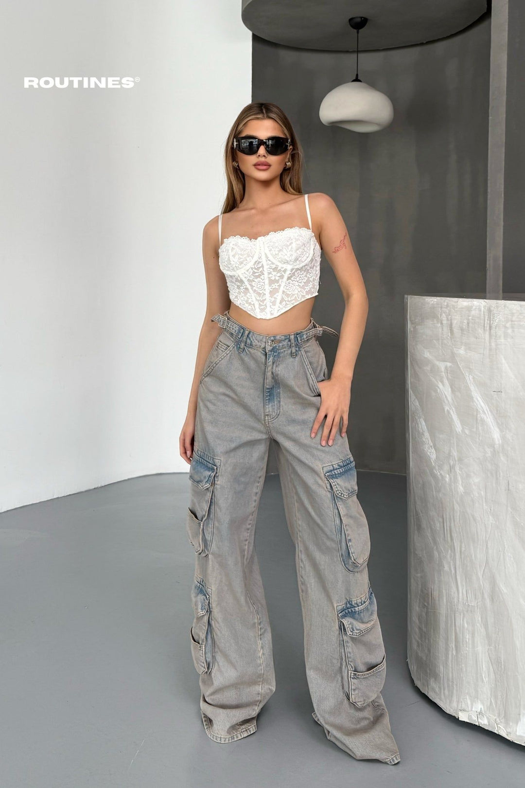 Routines Multipocket Baggy Cargo Jeans - Tall 5475 Jeans Routines Fashion