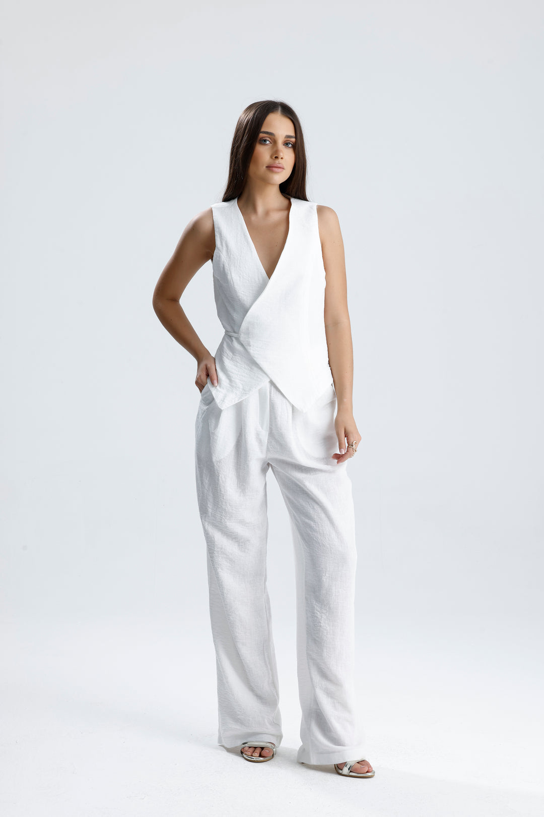 Routines Musselin Two Piece Set - White 3001 Set Routines Fashion