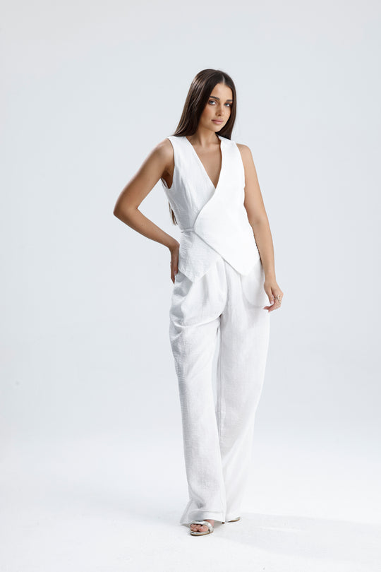 Routines Musselin Two Piece Set - White 3001 Set Routines Fashion