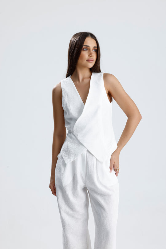 Routines Musselin Two Piece Set - White 3001 Set Routines Fashion