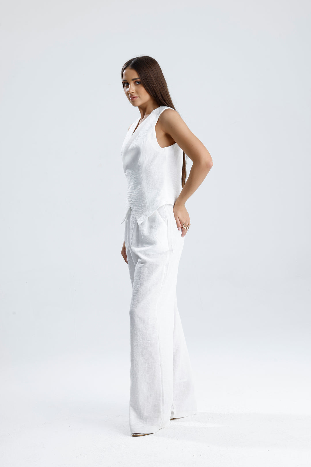 Routines Musselin Two Piece Set - White 3001 Set Routines Fashion