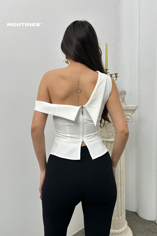 Routines Off Shoulder Top - White 4676 Top Routines Fashion